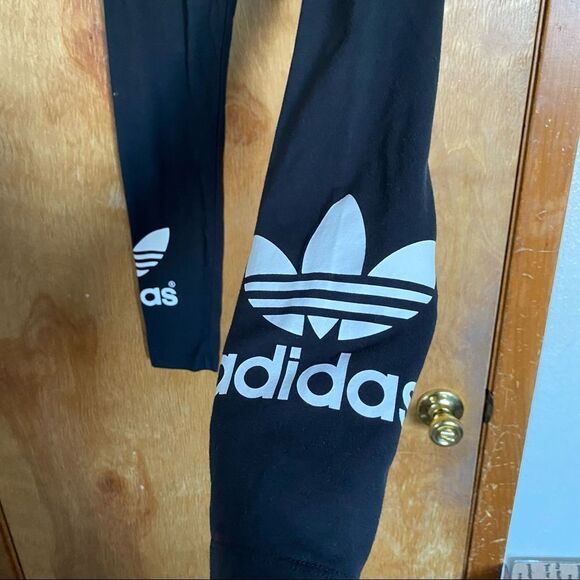 Adidas Black Leggings with Decal - Picture 4 of 7